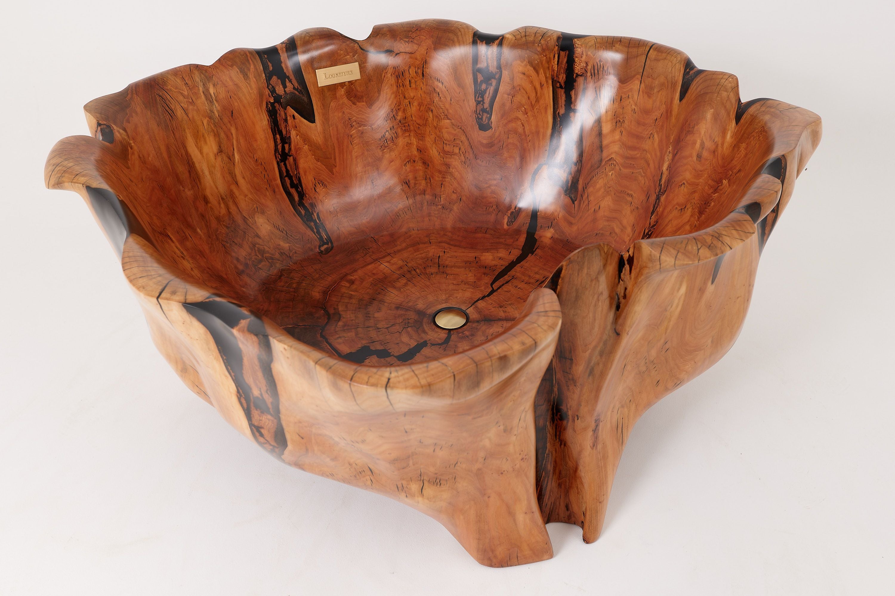 Live Edge Bathtub Carved from Single Piece of Wood, Logniture - image 8