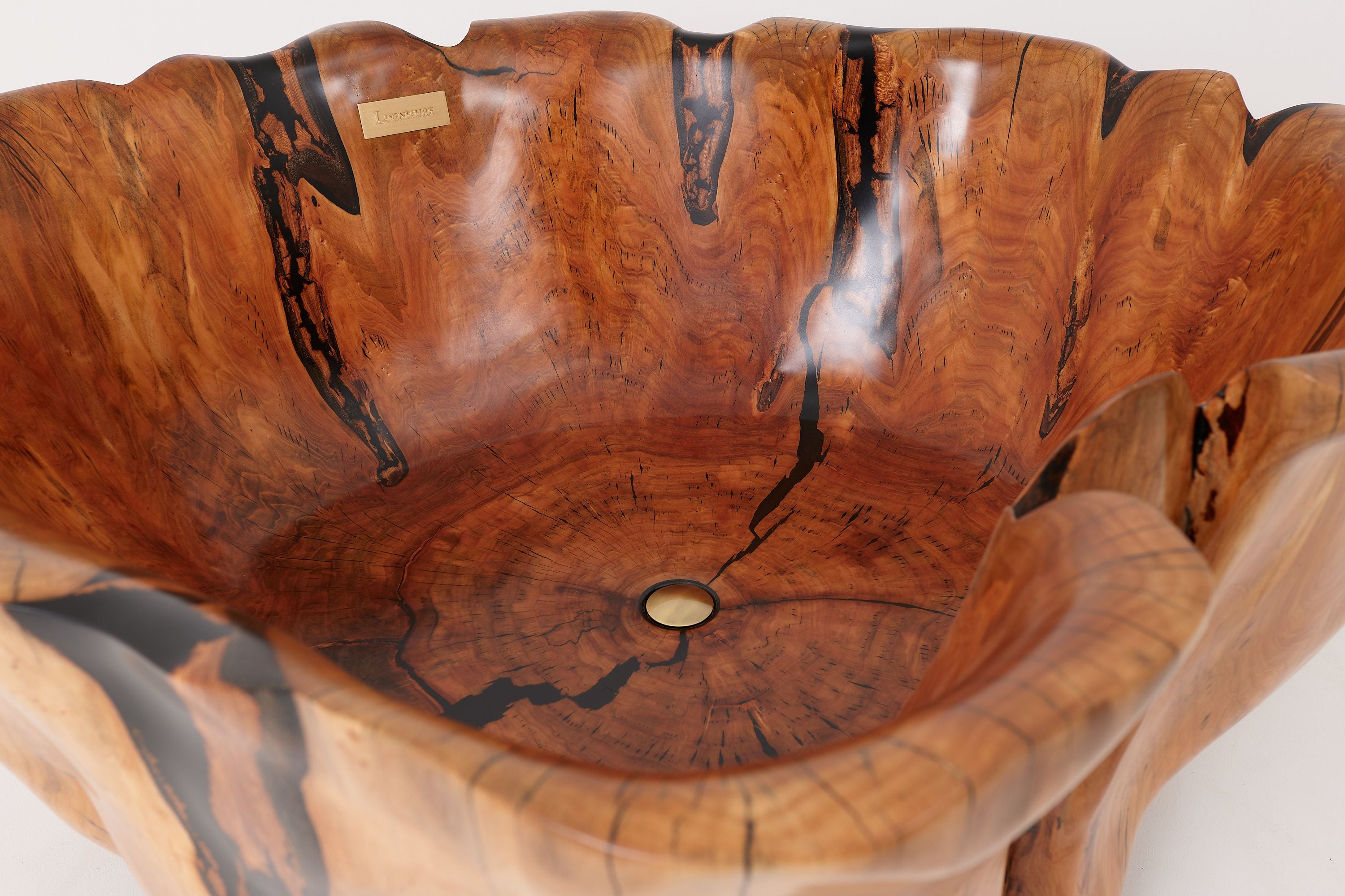 Live Edge Bathtub Carved from Single Piece of Wood, Logniture - image 10
