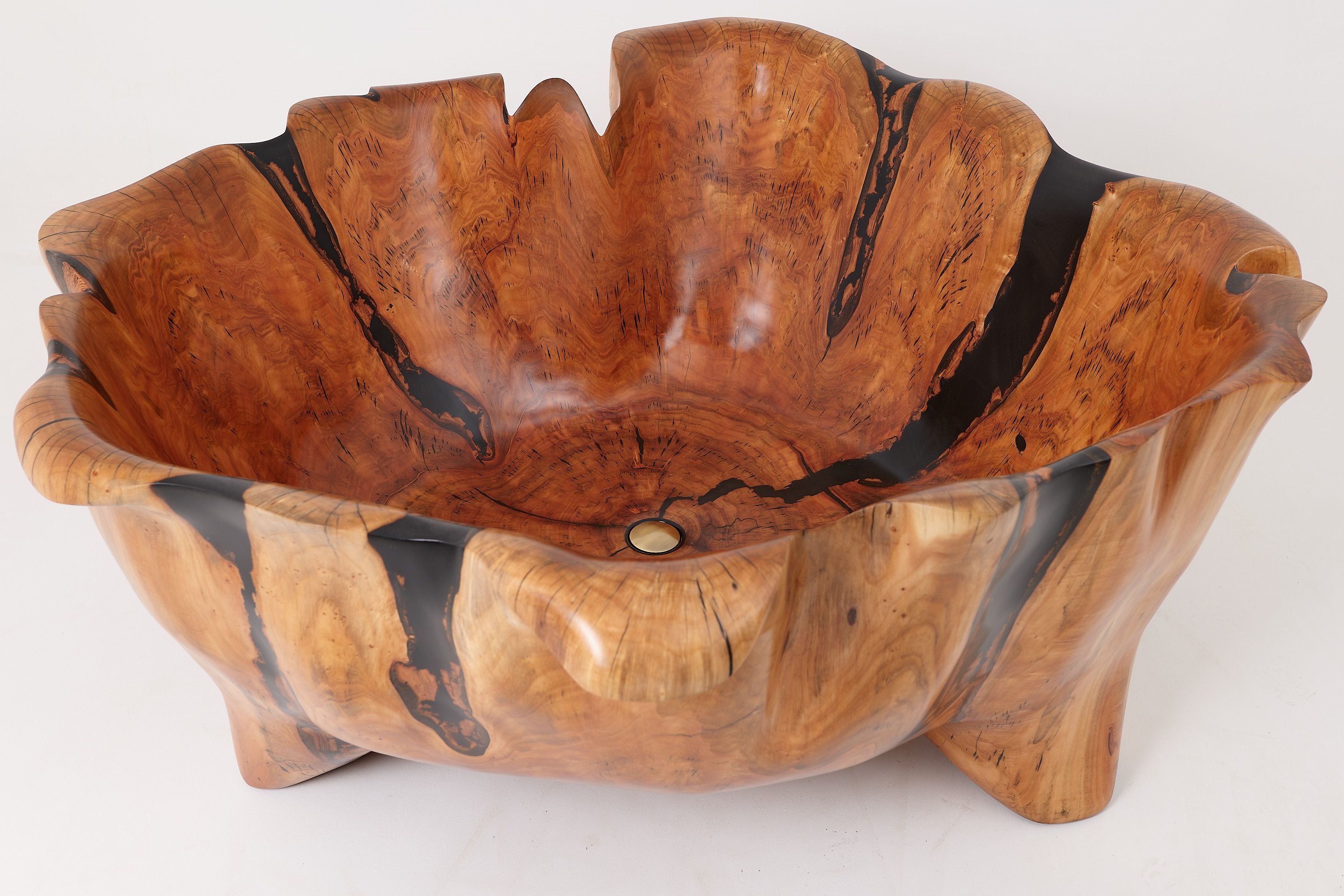Live Edge Bathtub Carved from Single Piece of Wood, Logniture - image 3