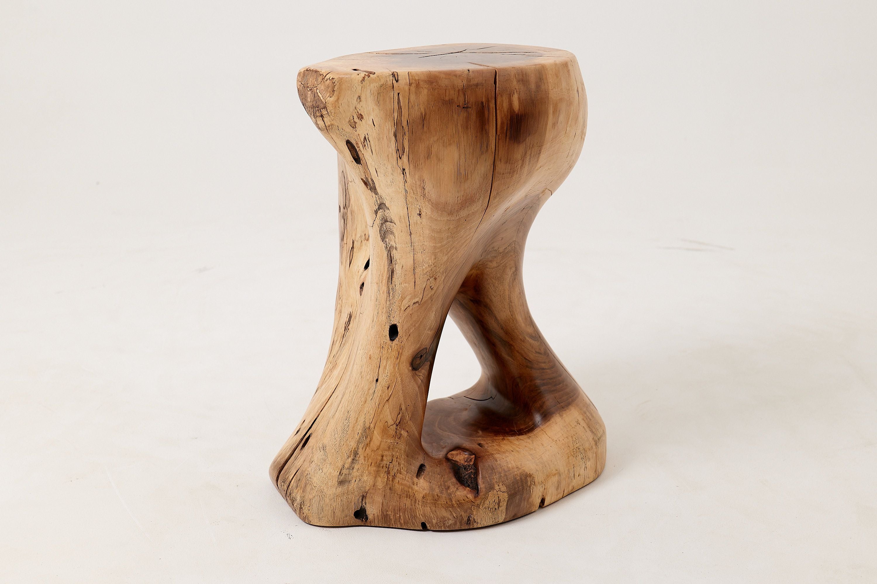Sculptural Side Table, Stool, Solid Wood, Walnut, Contemporary Design - image 13