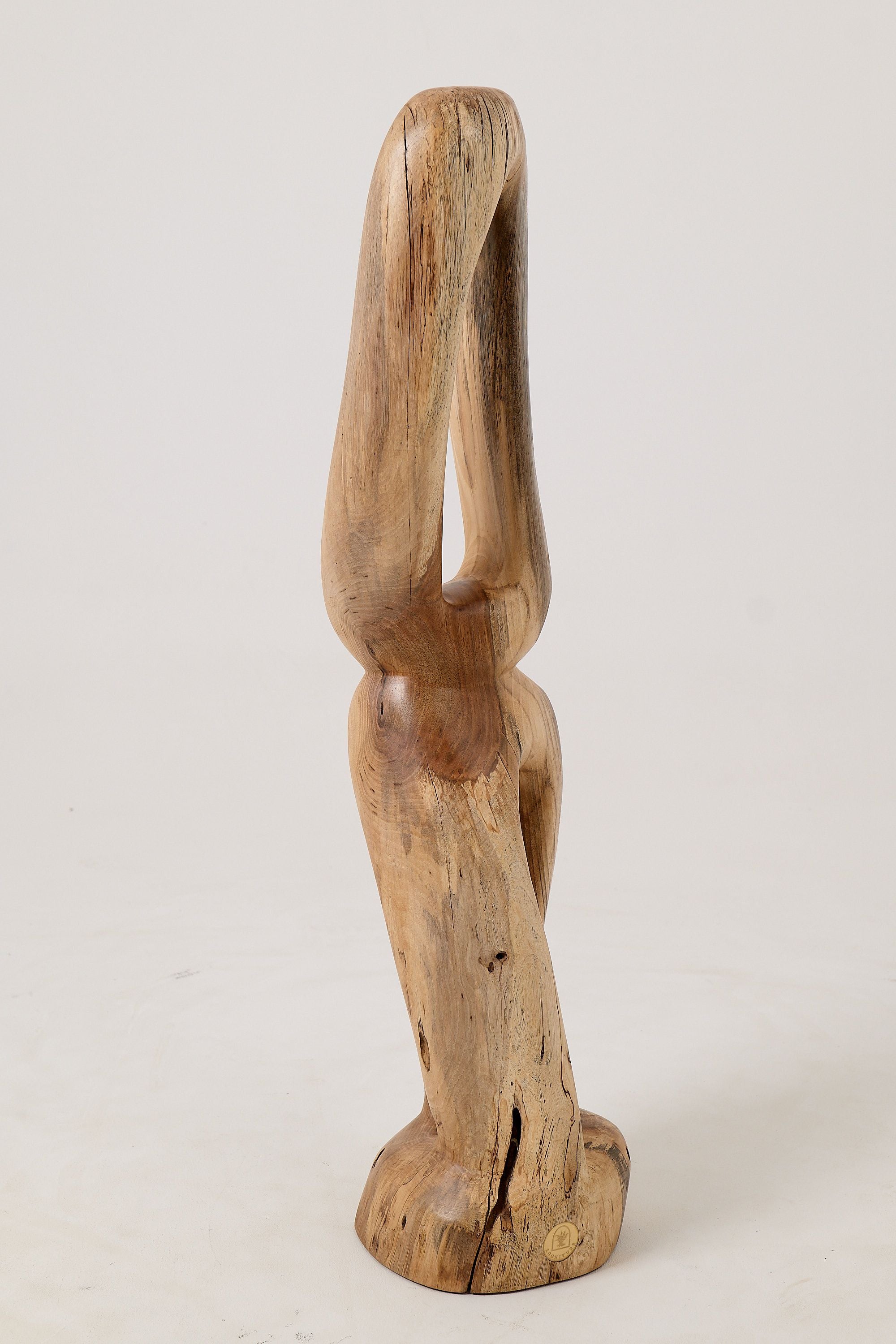 Still Stand Abstract Wood Sculpture, Chainsaw Carved, Walnut - image 12