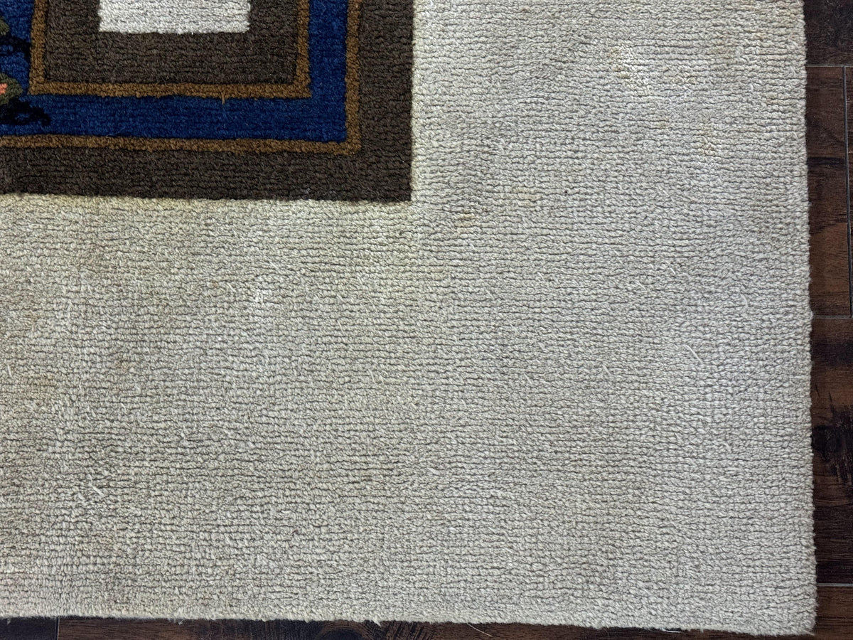 South American Rug 6x7, Unique Native American Design, Ivory, Ecuador Rug, Handmade Wool - Jewel Rugs, view 10