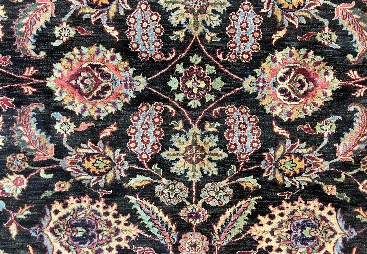 Indo Persian Rug 8x10, Nourison Carpet, Floral, Hand Knotted Vintage Wool Rug - Jewel Rugs, view 4