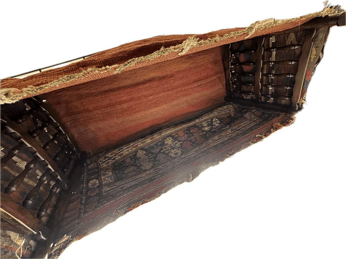 Antique Caucasian Shahsavan Mafrash Bag 2x3 | Red, Navy & Ivory | Hand-Knotted Wool - Rugistan, view 6