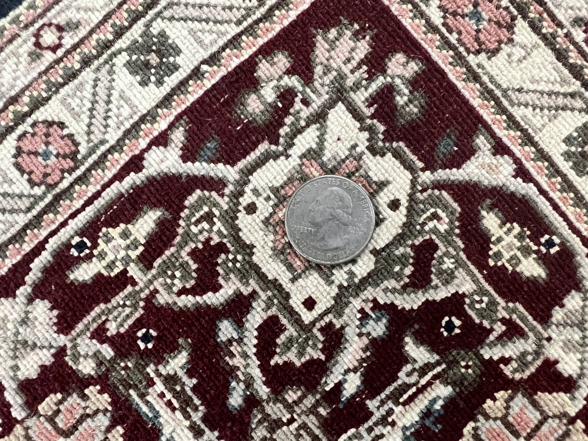 Sino Persian Rug 6x9, Herati Pattern, Vintage Handmade Hand Knotted Wool Oriental Carpet, Fine 6 x 9 Rug, Traditional Rug, Dark Blue Rug - Jewel Rugs, view 10