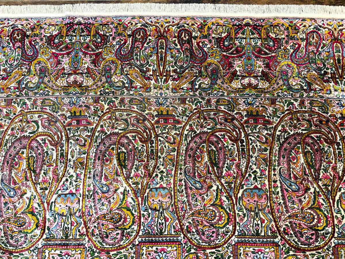 Rare Antique Persian Kerman Lavar Rug 9x12, Boteh Paisley Design - Jewel Rugs, view 4