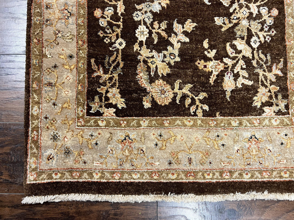 Peshawar Runner Rug 3 x 20, Wool Hand Knotted Vintage Pakistani Carpet, Brown & Taupe, Chobi Mahal Floral Rug, Extra Long Hallway Runner - Jewel Rugs, view 9