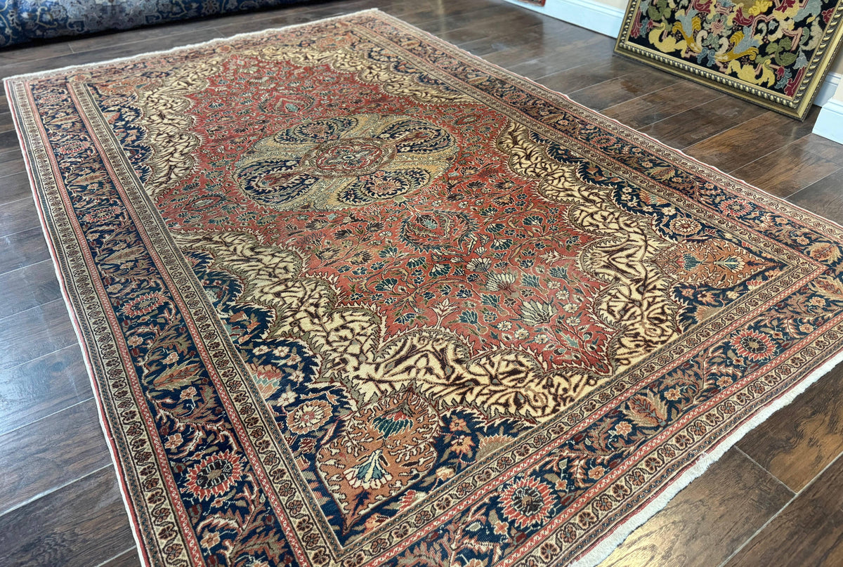 Turkish Kayseri Rug 6x10, Antique Turkish Carpet, Floral Medallion, Oriental Carpet, Red - Jewel Rugs, view 3
