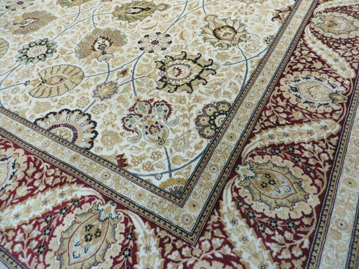 9' X 12' Vintage Handmade Wool Rug Pakistani Floral Design Nice Vegetable Dye - Jewel Rugs, view 12