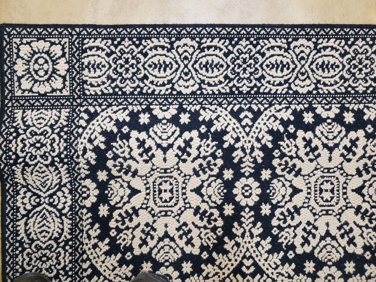 4x6 Power-Loomed Rug Dark Navy Blue & Ivory Oriental Carpet Nice - Jewel Rugs, view 6