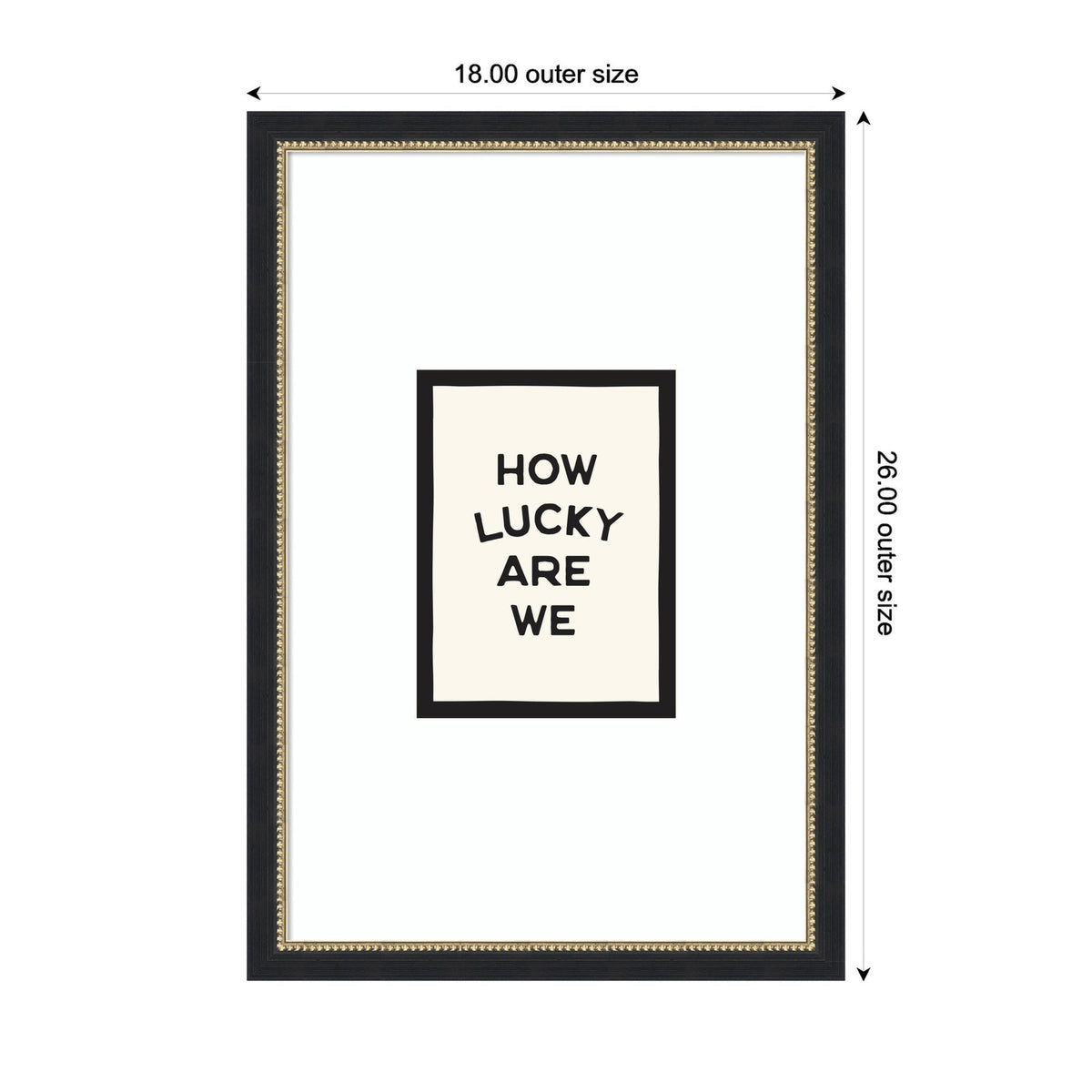 How Lucky Are We Inspirational Quote Poster, Dopamine Decor for Home or Apartment Retro Poster by Lucky Guava Framed Wall Art Print