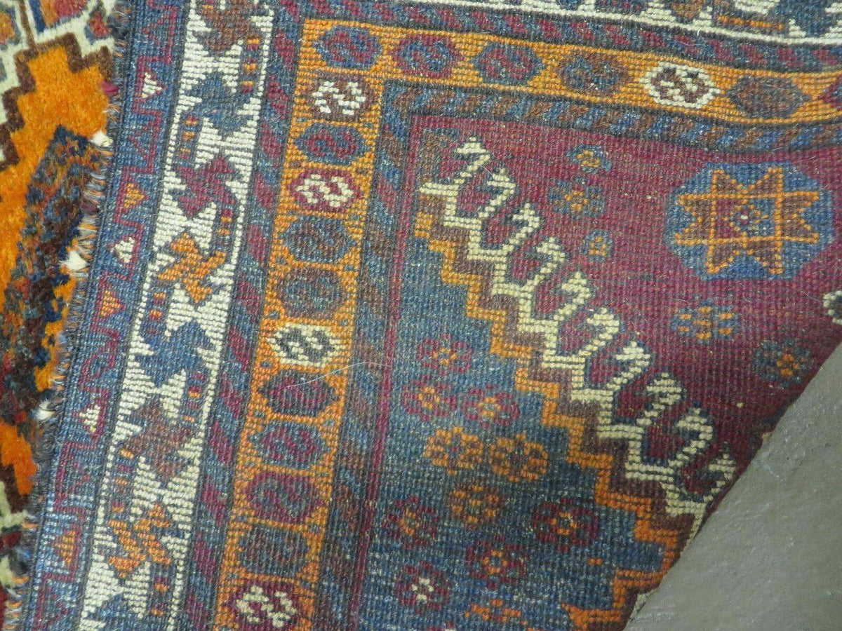4' X 7' Antique Handmade Tribal Turkish Wool Rug Nice - Jewel Rugs, view 11