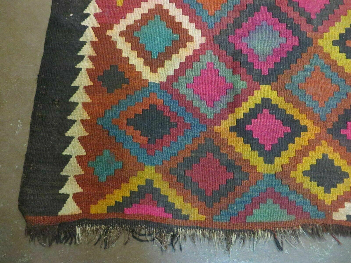 7' X10' Antique Afghan Kilim Handmade Flat Weave Wool Rug Vegy Organic Colorful - Jewel Rugs, view 6