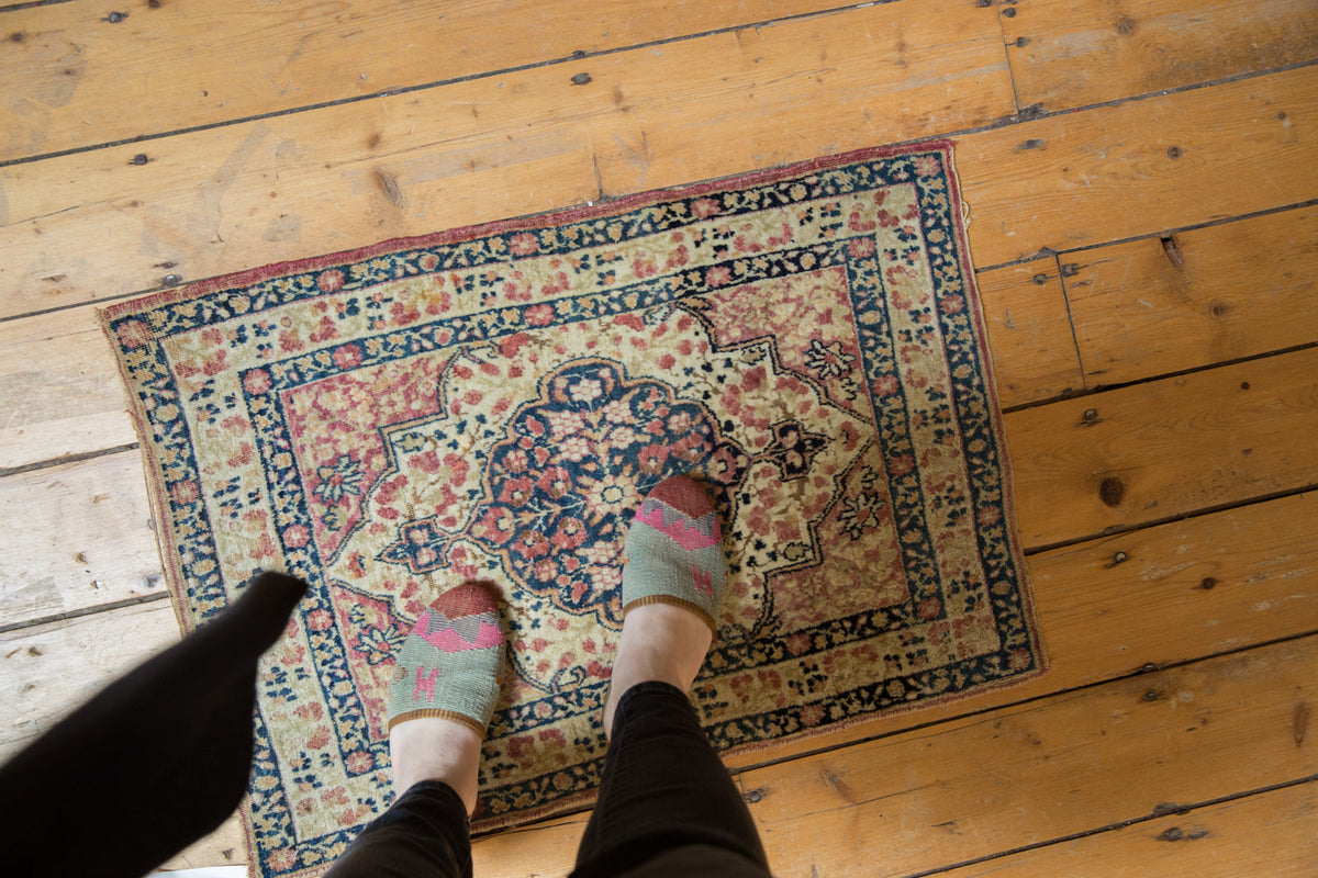 2x2.5 Antique Kerman Square Rug Mat