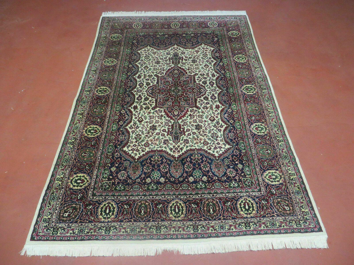 4' X 6' Vintage Fine Handmade Turkish Floral Oriental Wool Rug detailed Organic - Jewel Rugs