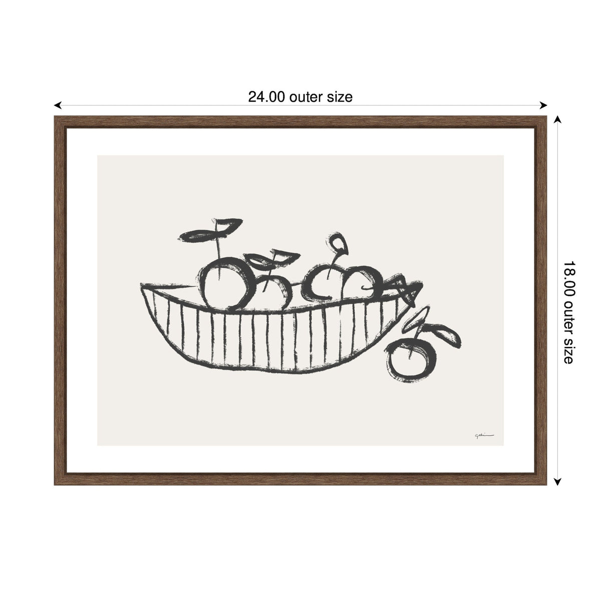 Orange Basket by Gabrielly Guedes Framed Canvas Wall Art Print
