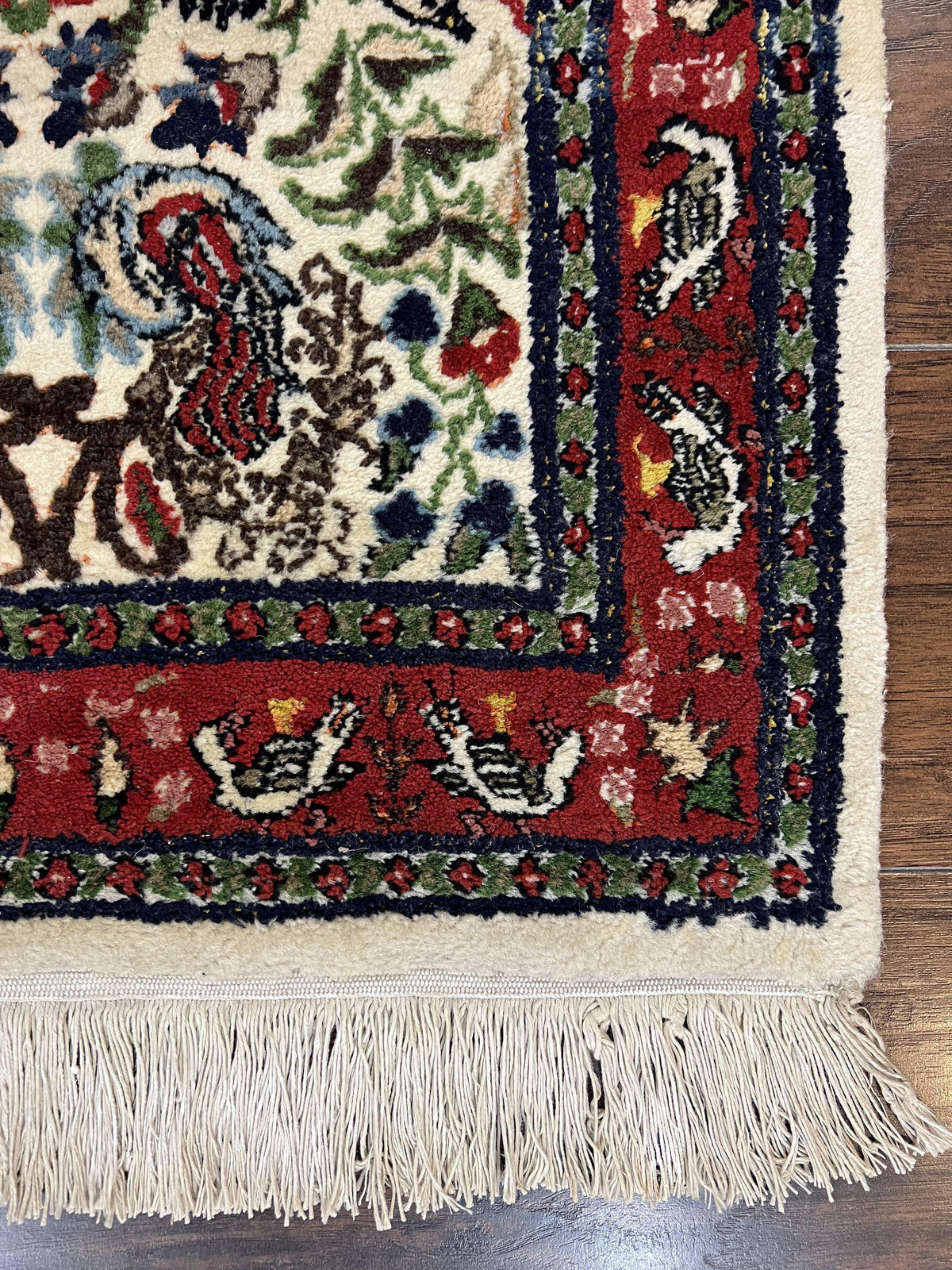 Small Indo Persian Rug 2x3 ft, Wool with Silk Highlights, Animal Pictorials, Birds - Jewel Rugs, view 9