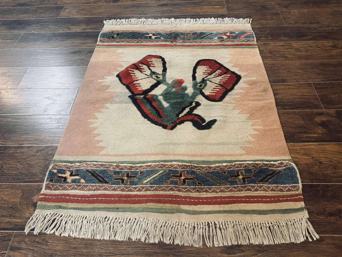 Turkish Kilim Rug 2.5 x 4.7, Flatweave Bohemian Blanket Rug, Wall Hanging Tapestry Rug - Jewel Rugs, view 2