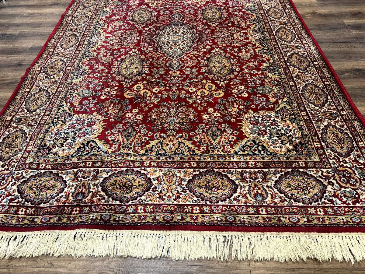 Persian Wool Rug 7x10, Couristan Carpet, Belgium Power Loomed Rug, Red, Floral, Traditional - Jewel Rugs, view 5
