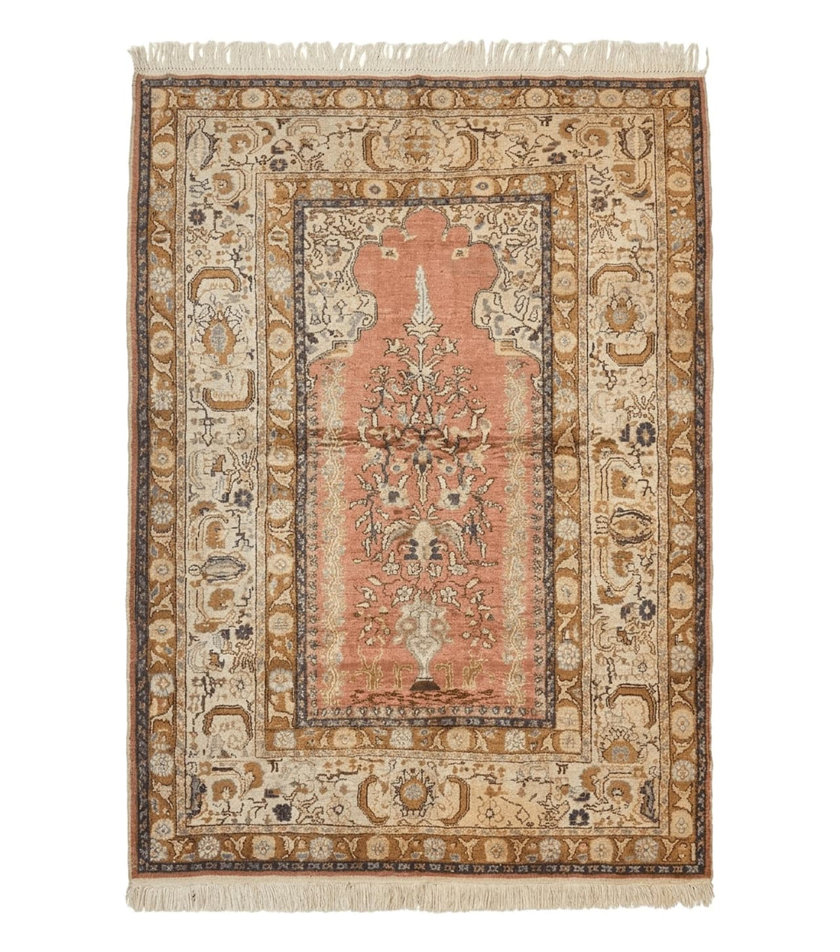 Silk Turkish Kayseri Rug 4x6, Haji Jalili Design, Vintage Rug - Jewel Rugs