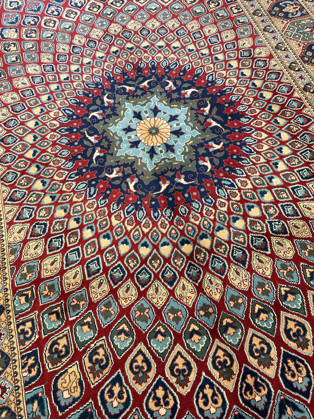 Afghan Rug 7x10 | Red, Beige & Light Blue | Hand-Knotted Wool - Rugistan, view 5