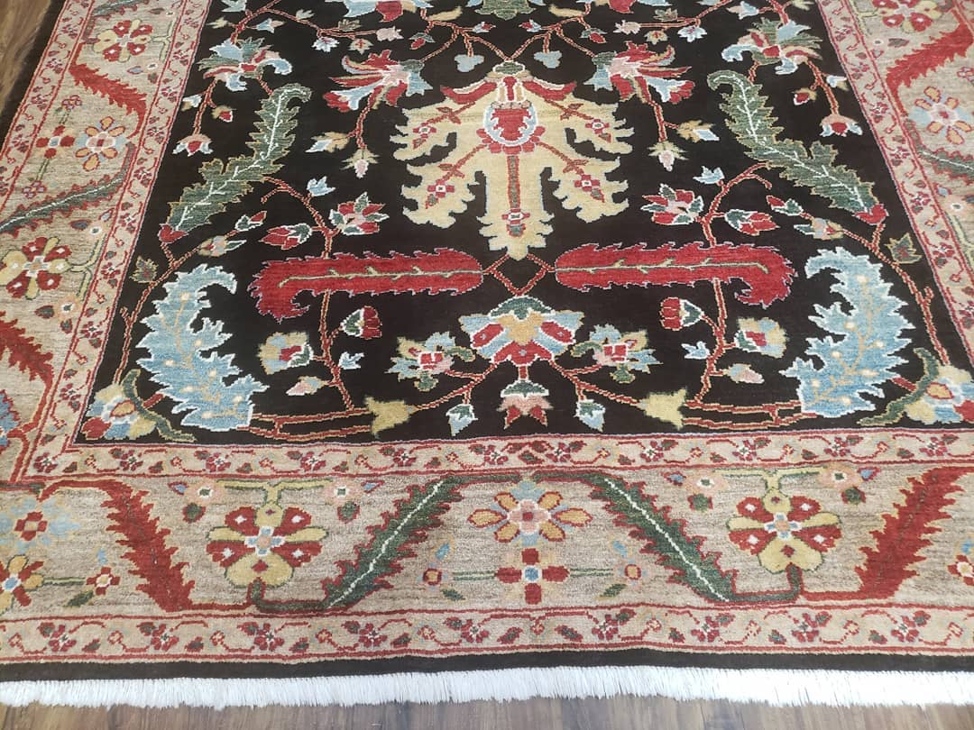 Peshawar Rug, 6x9 Rug, Hand Knotted Wool Area Rug, Black and Silver Rug, Unique Oriental Carpet, Handmade, Medium Sized Rug, Persian Rug - Jewel Rugs, view 8