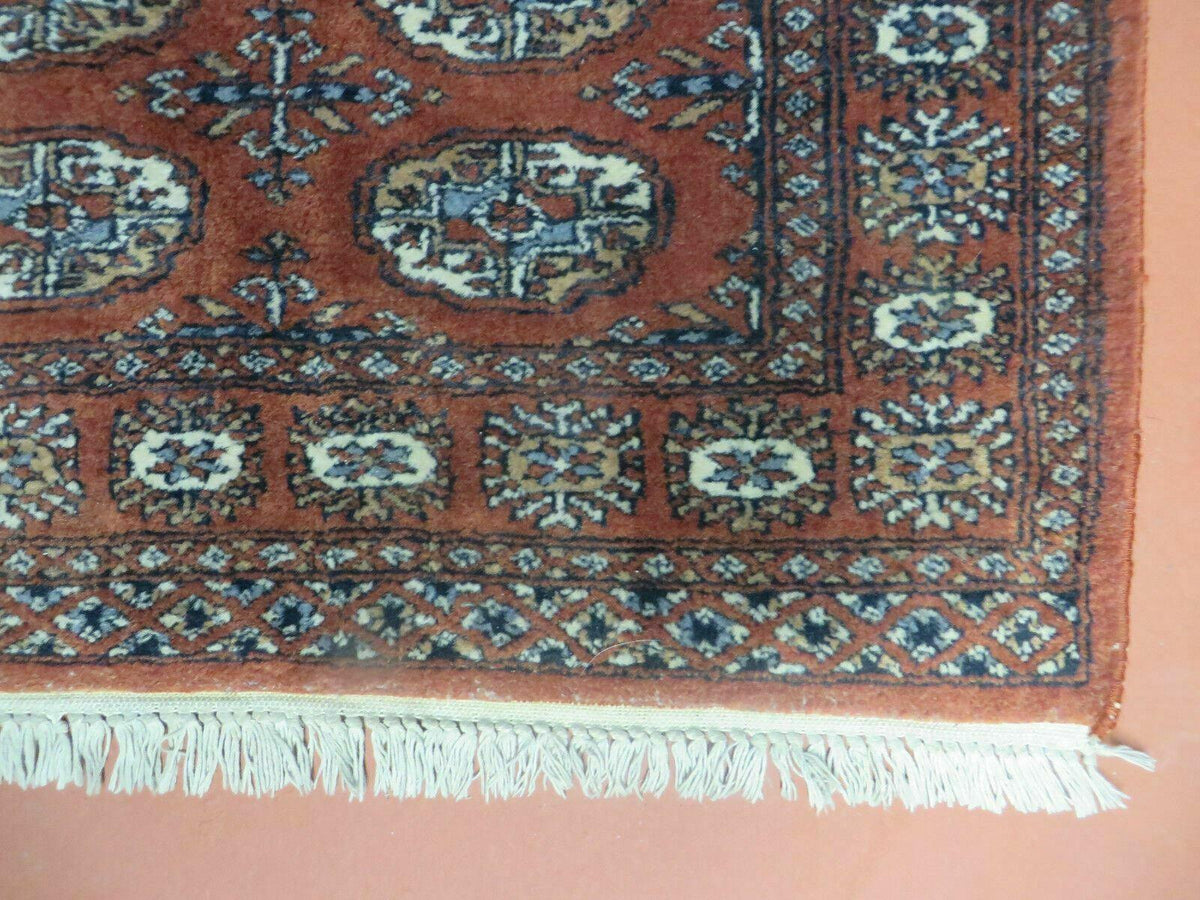 3' X 4' Vintage Handmade Pakistan Turkoman Bokhara Fine Woven Wool Rug - Jewel Rugs, view 10