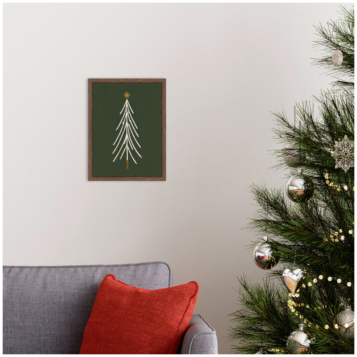 Minimalist Tree by Laura Moss Framed Canvas Wall Art Print