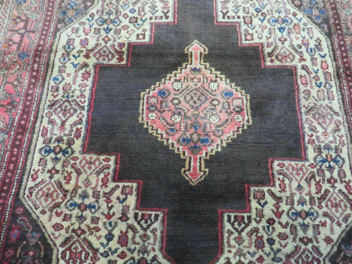 4' X 5' Antique Handmade India Floral Oriental Wool Rug Brown Vegetable Dyes - Jewel Rugs, view 5