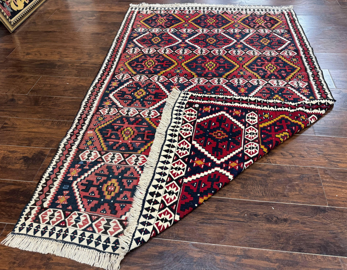 Caucasian Kilim Rug 5x7, Vintage Russian Flatweave Kilim Carpet, Tribal Bohemian Kilim Rug - Jewel Rugs, view 12
