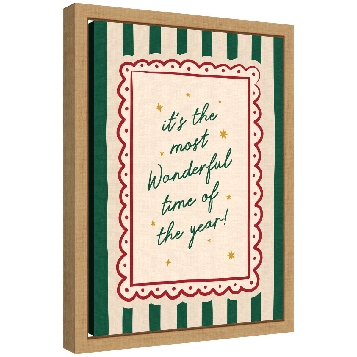Most Wonderful Time Christmas by Lucky Guava Framed Canvas Wall Art Print