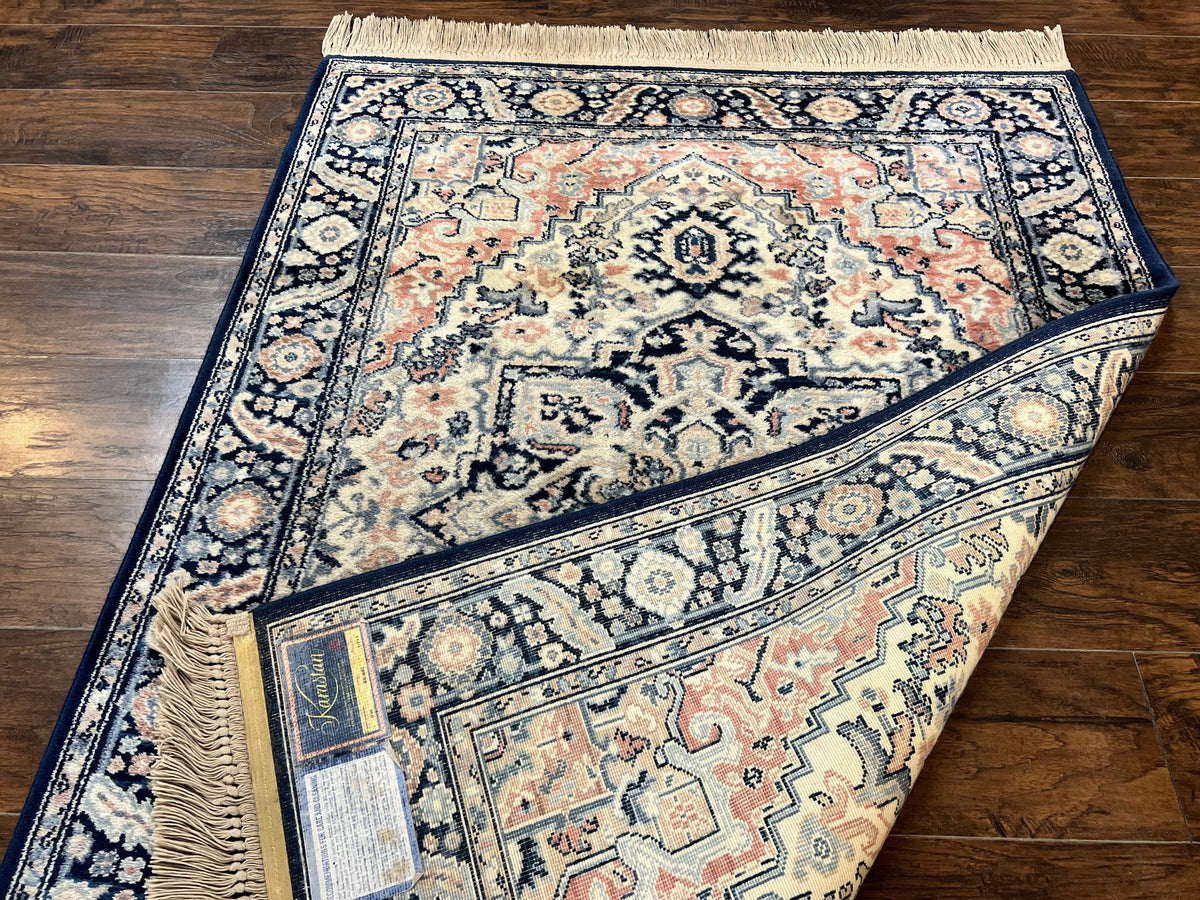 Karastan Blue Heriz Rug #748, Vintage Wool Karastan Carpet 4.3 x 6, Discontinued Original 700 Series Karastan Area Rug - Jewel Rugs, view 12