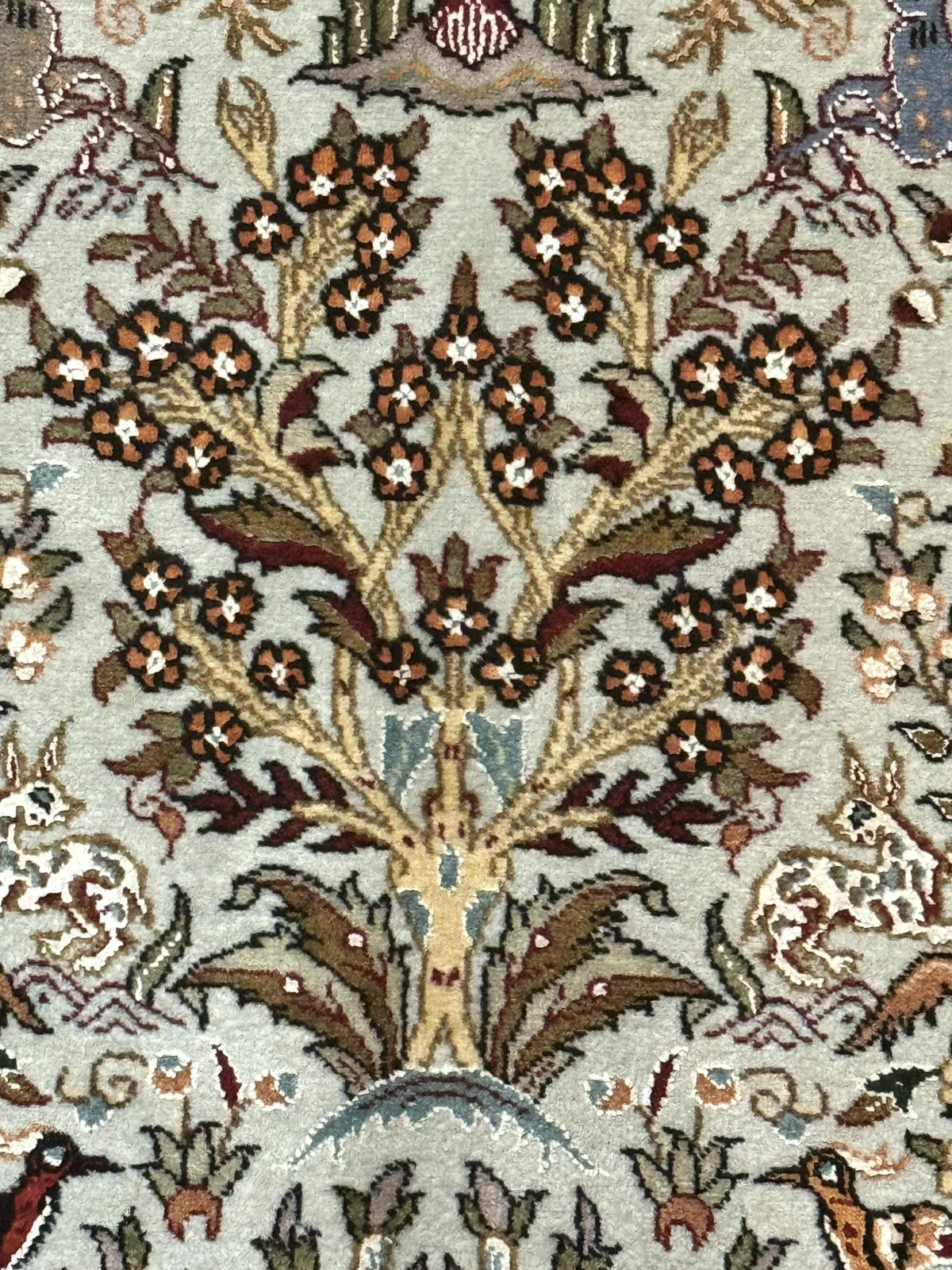 Wonderful Persian Tabriz Rug 3x5, Tree of Life, Animal Pictorials, Birds, Wool & Silk Highlights, Fine 330 KPSI - Jewel Rugs, view 10