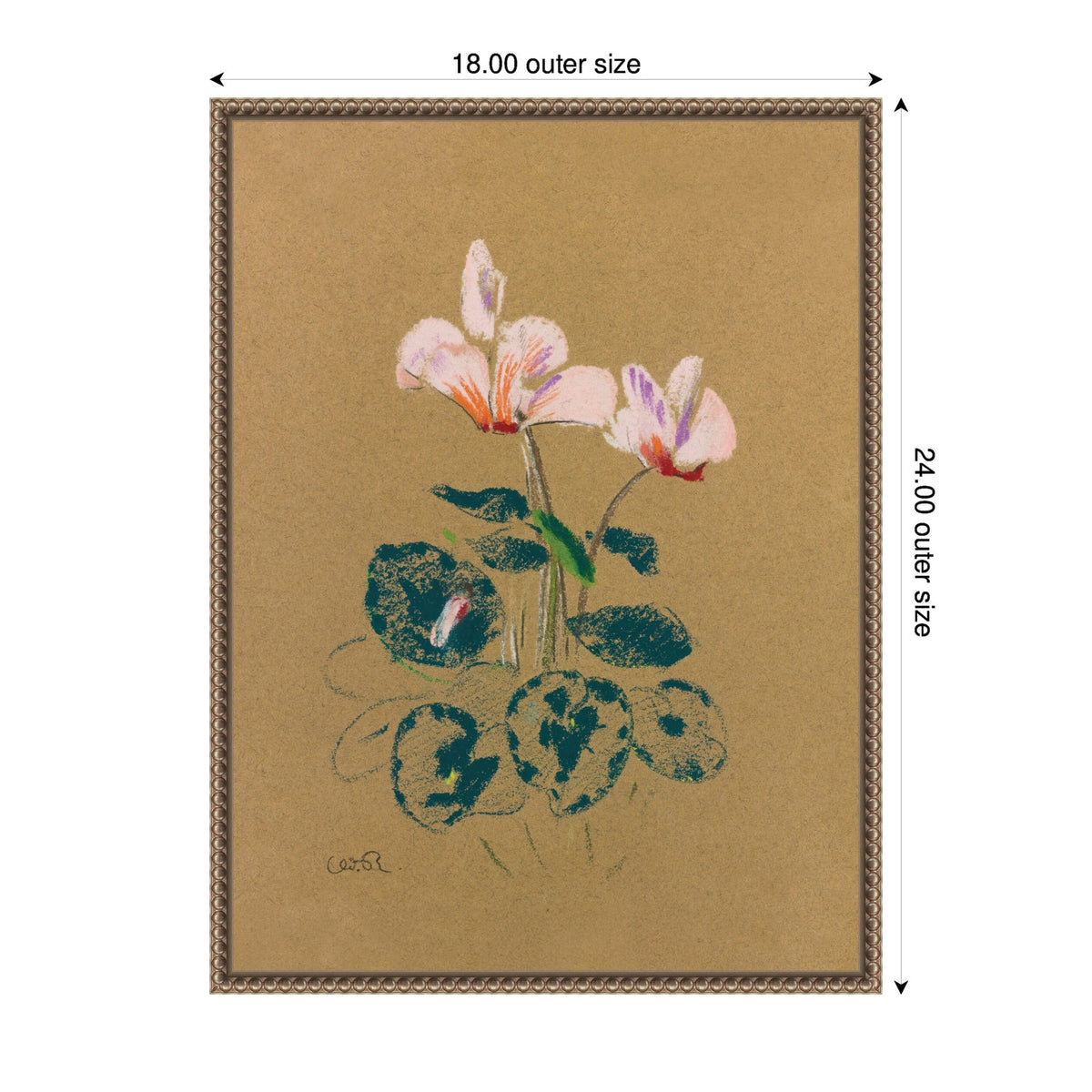 Cyclamen 1916 Odilion Redon by Nostalgia Prints Framed Canvas Wall Art Print