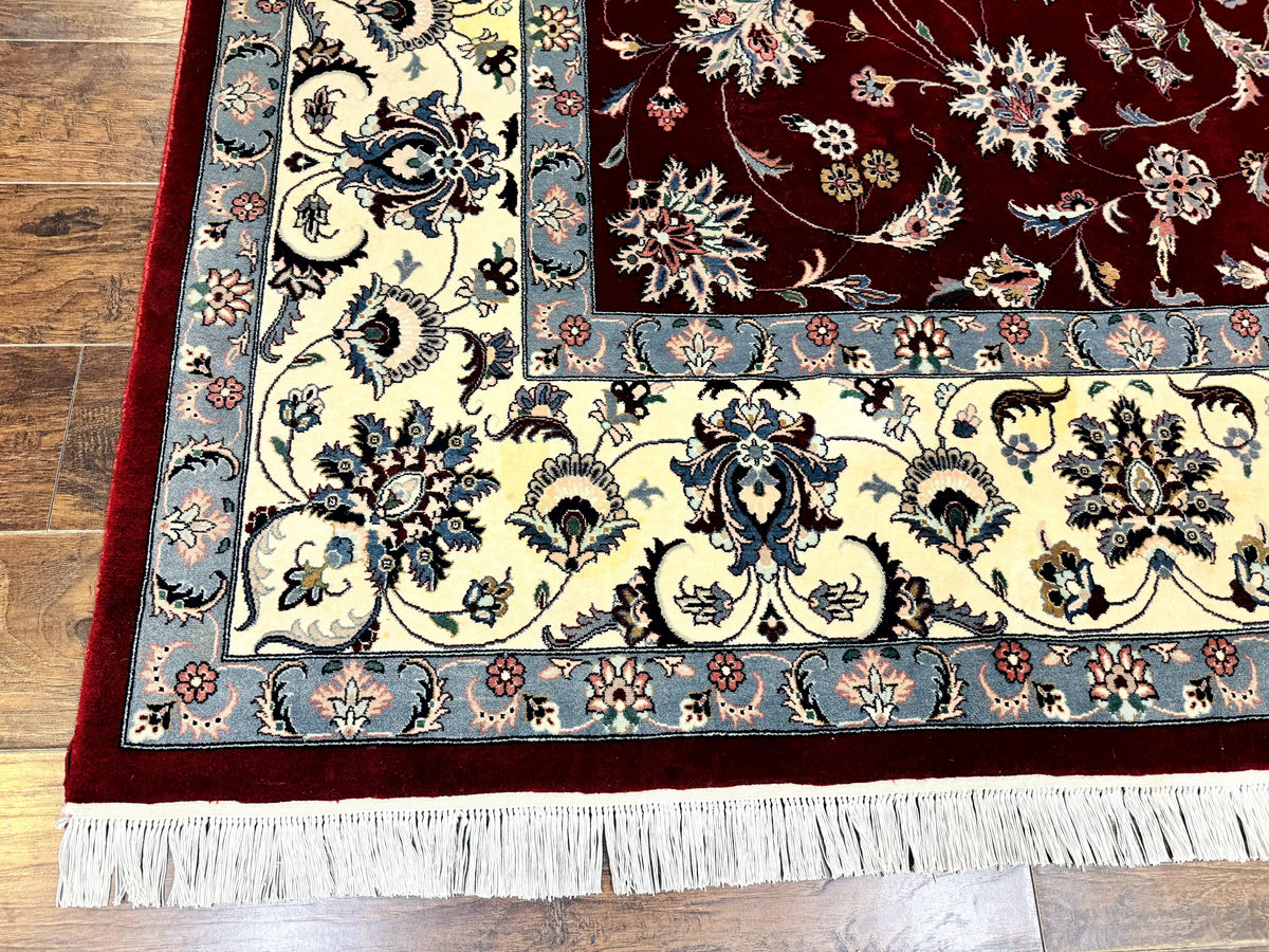 Pak Persian Rug 9x12, Maroon and Ivory, Wool Handmade Vintage - Jewel Rugs, view 9