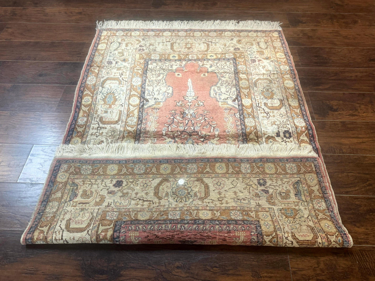 Silk Turkish Kayseri Rug 4x6, Haji Jalili Design, Vintage Rug - Jewel Rugs, view 9