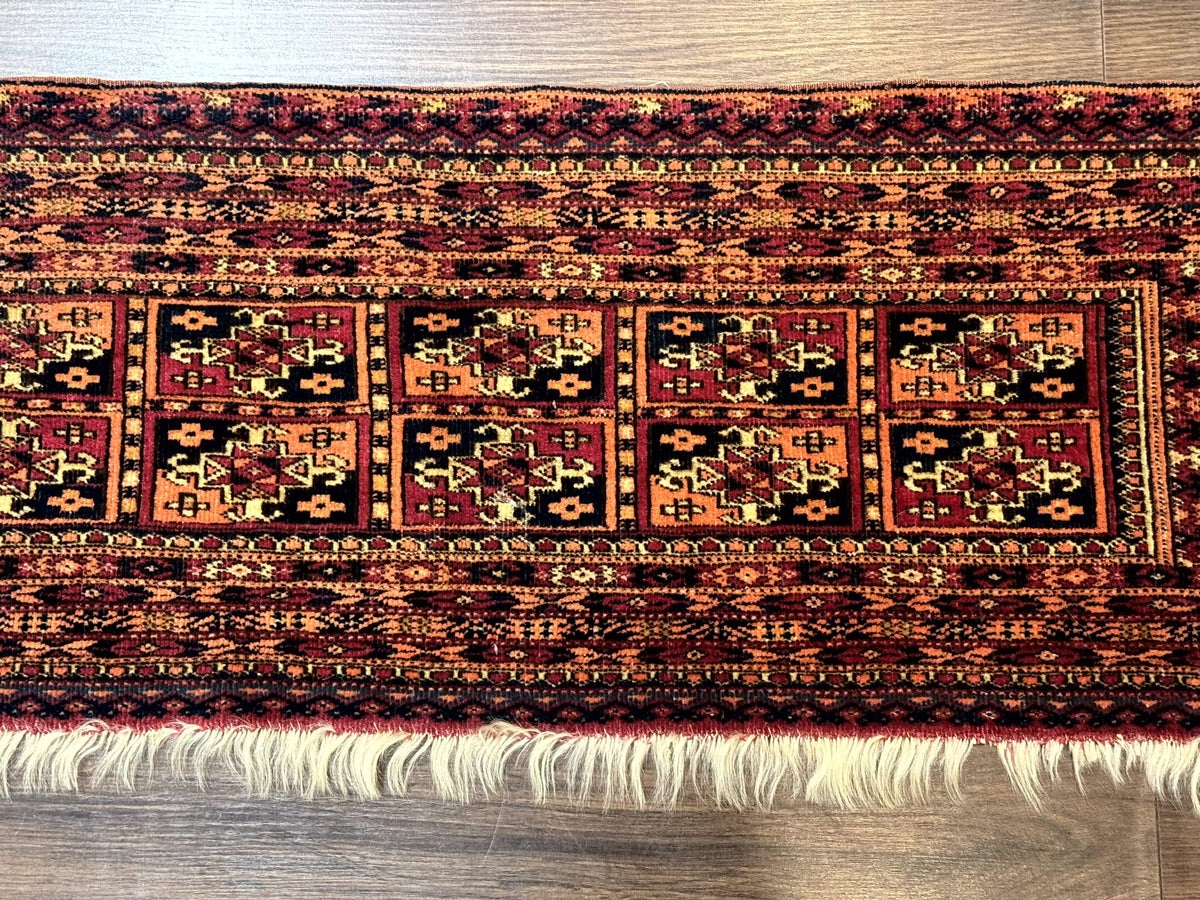 Antique Persian Turkoman Mafresh Rug 1x4, Wool, Tribal Collectible - Jewel Rugs, view 2