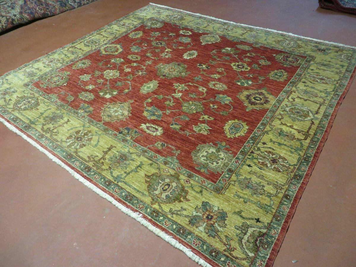 6.5' X 7' Vintage Handmade Egypt Agra Wool Rug Carpet Square Beauty - Jewel Rugs, view 3