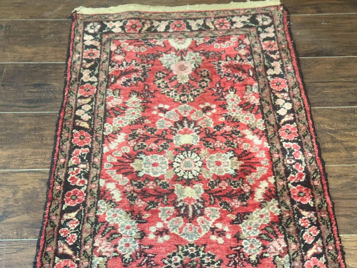 Persian Hamadan Runner Rug 2 x 13.6 – Red Floral Wool Hallway Carpet - Jewel Rugs, view 6