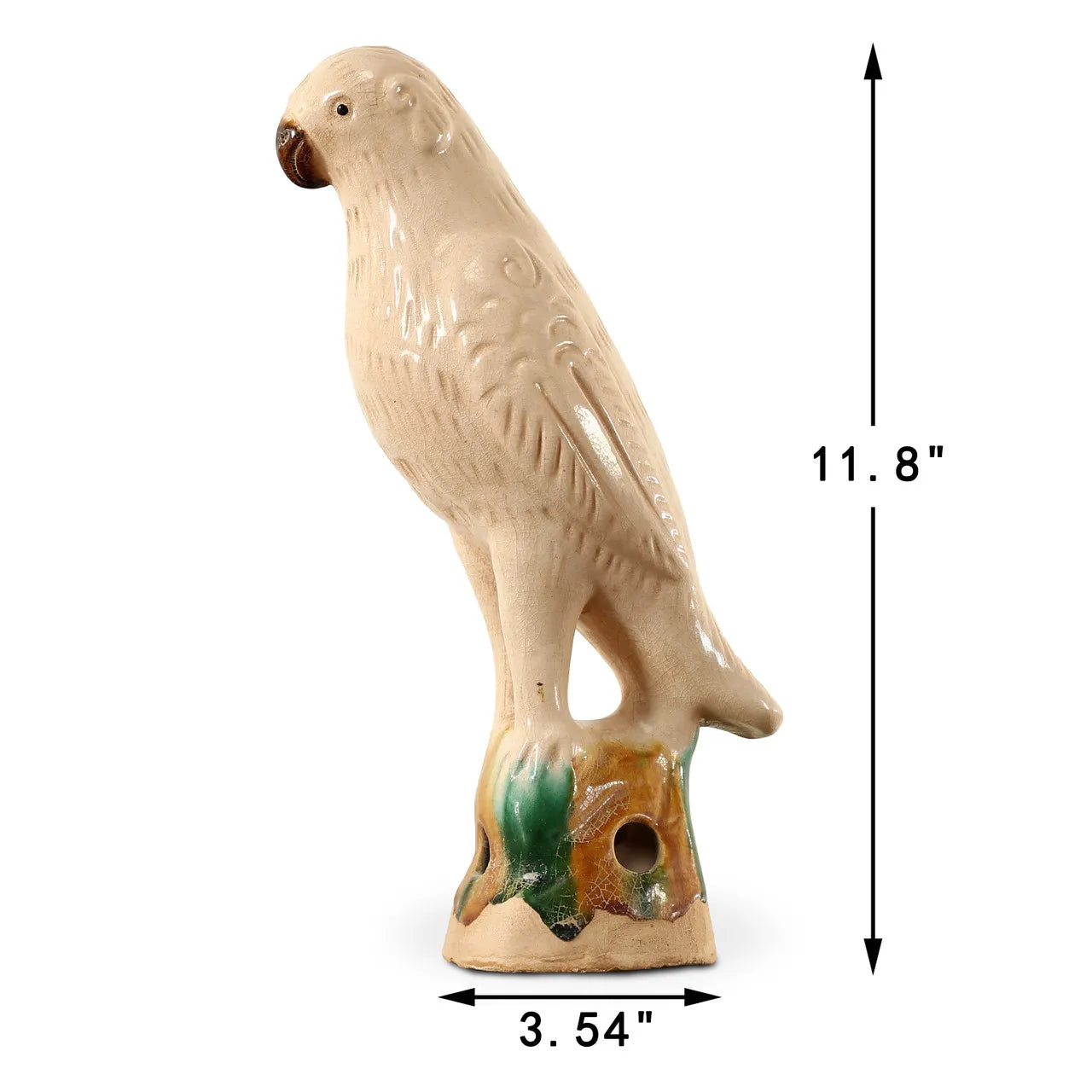 Creamy White Glazed Parrot Large image 0