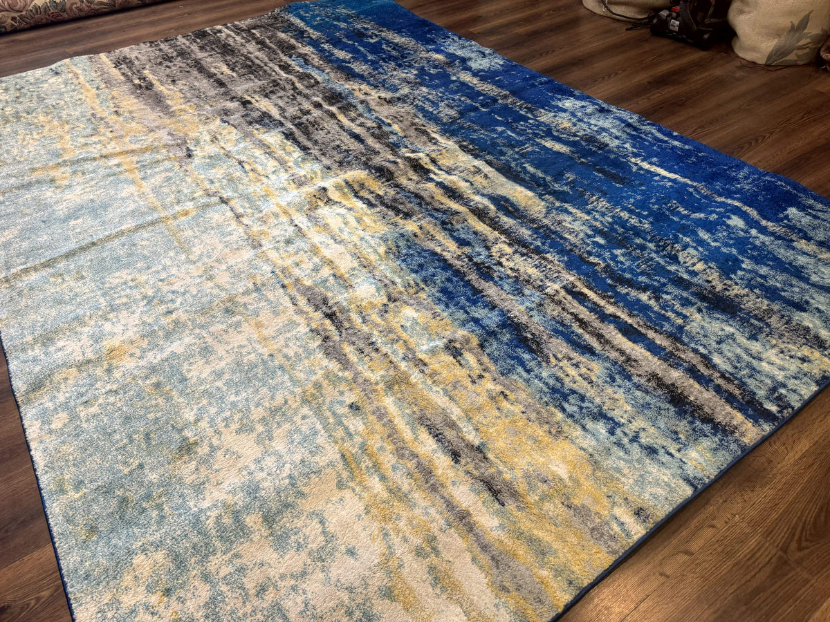 Modern Abstract Blue Area Rug 8x11 ft - Jewel Rugs, view 13