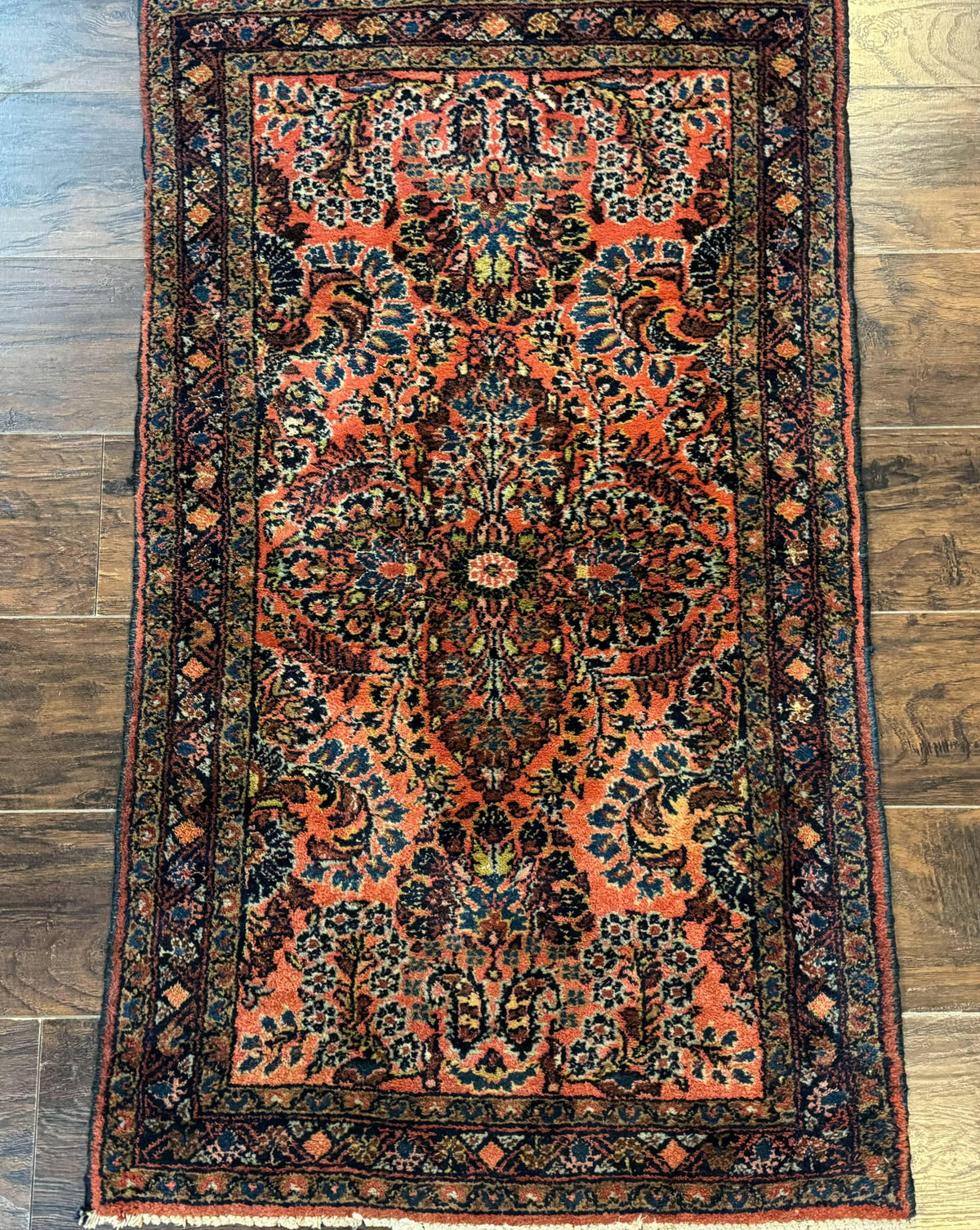 Antique Persian Lilihan Rug 2x4, Red, Floral, Wool, Handmade Lilian Persian Carpet - Jewel Rugs, view 3