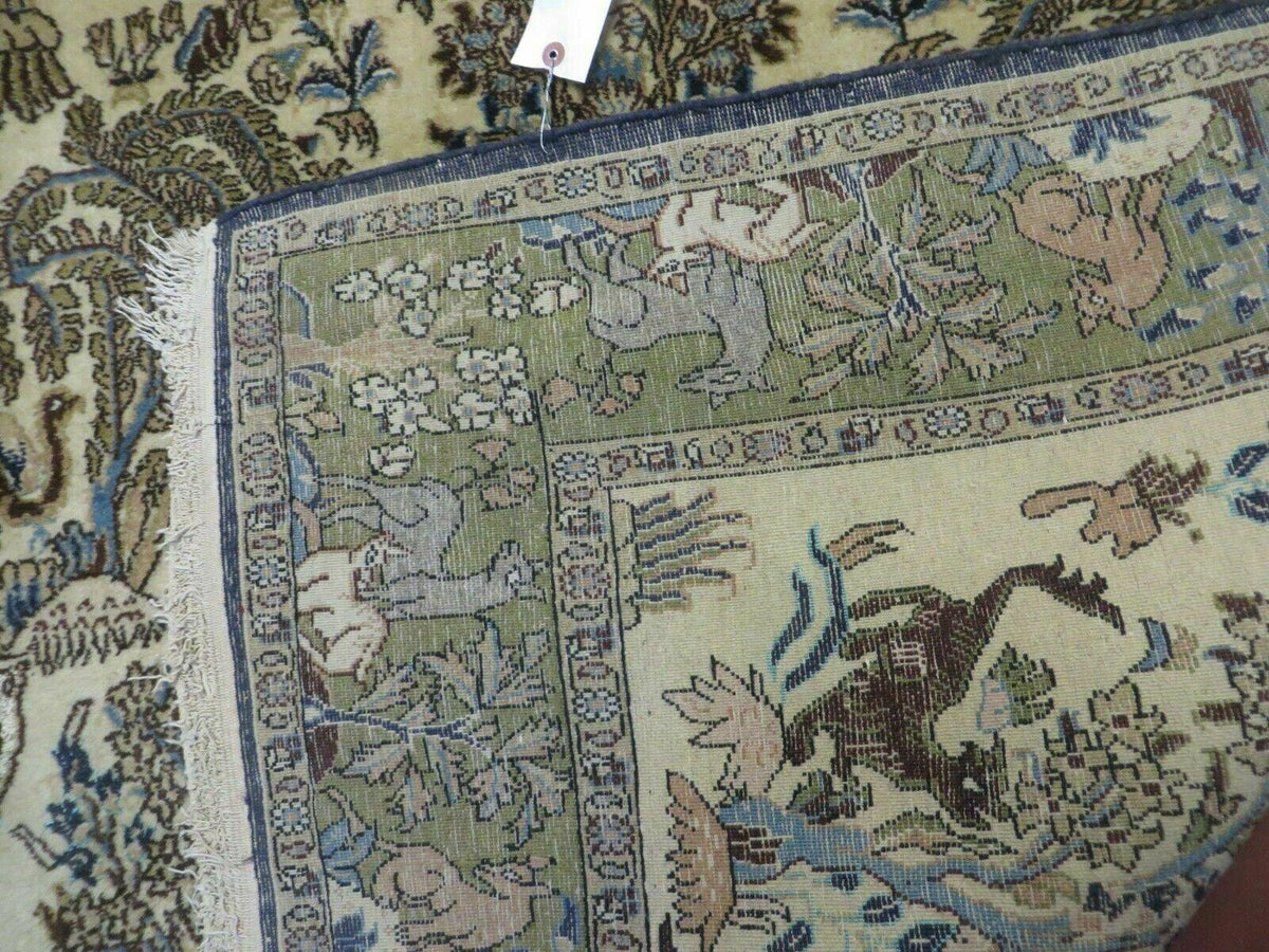 4' X 6 Handmade India Oriental Fine Pictorial Tree Of Life Wool Silk Rug Wow - Jewel Rugs, view 11