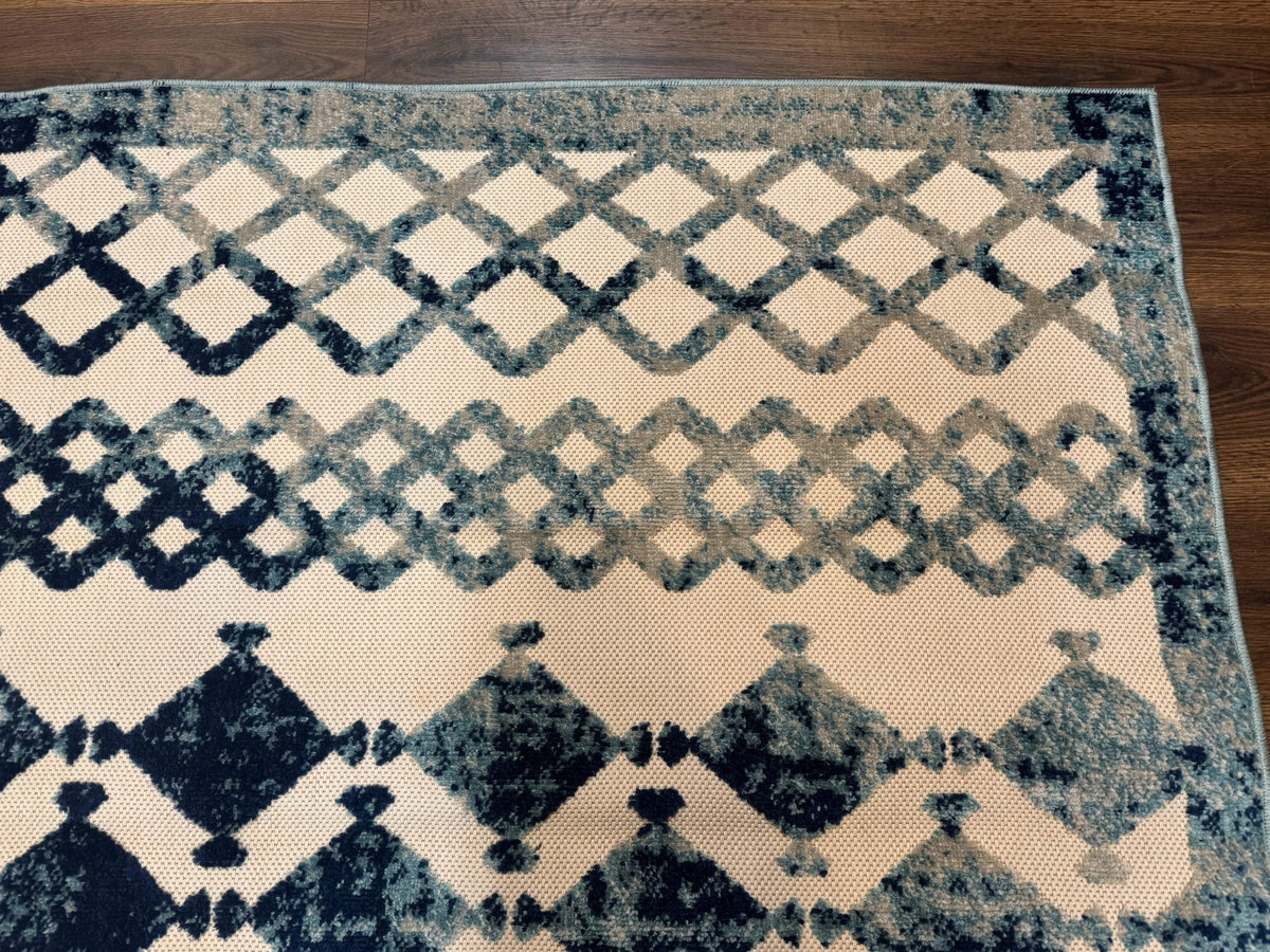 Modern Rug 8x10, Abstract Rug, Oat and Blue, Raised Pattern, Modway Rug Collection - Jewel Rugs, view 8