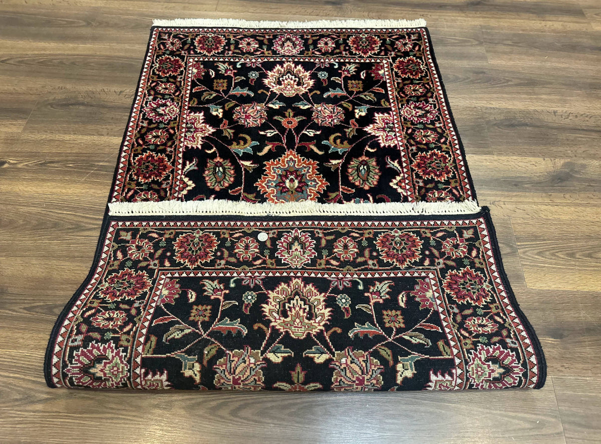 Indo Persian Sarouk Rug 3x5, Black Traditional Oriental Carpet - Jewel Rugs, view 12