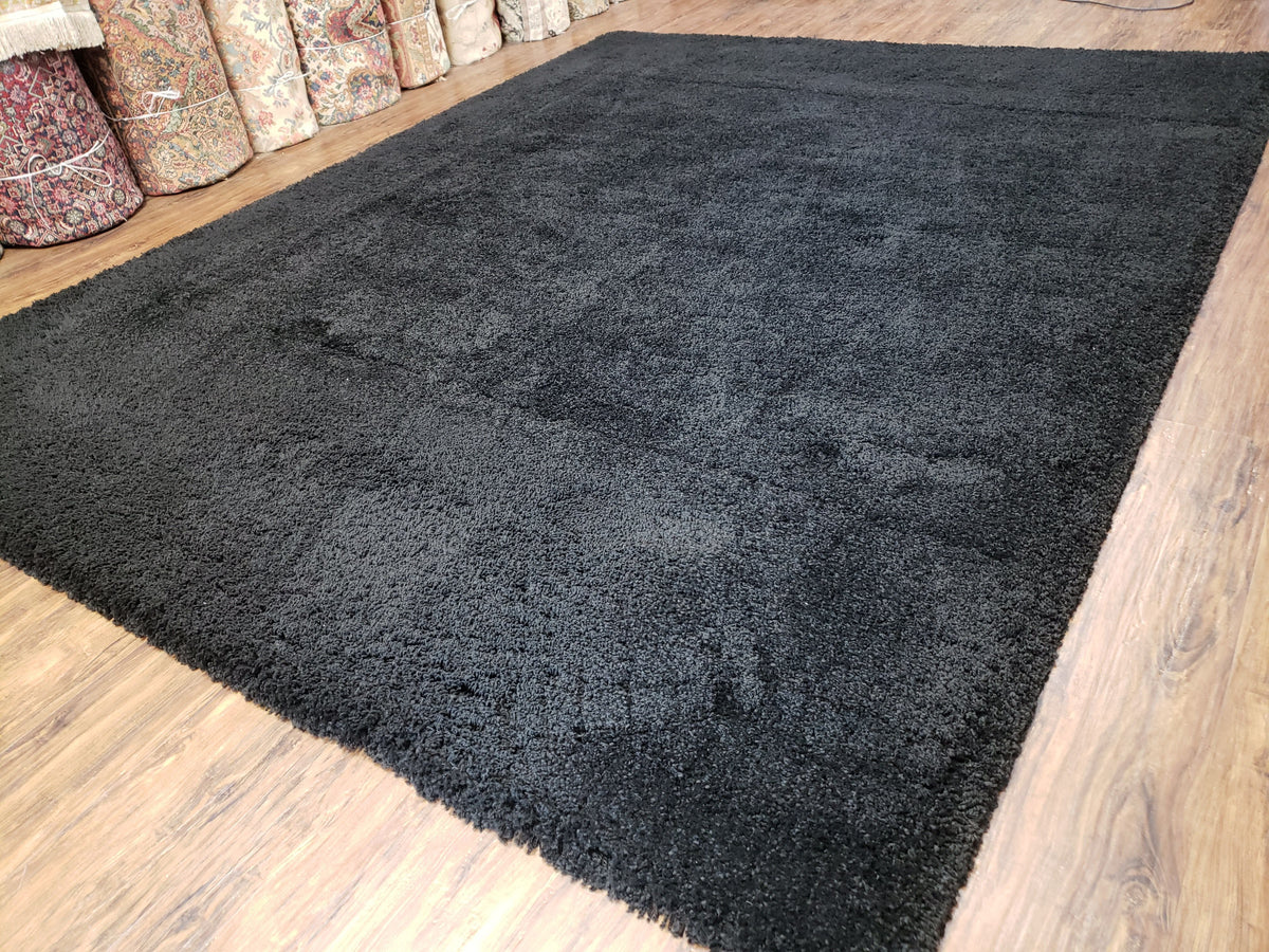 Black Shag Rug 8x10, Savafieh Milan Fluffy Black Carpet, Room Sized Shag Rug, Modern Contemporary Rug, Soft Living Room Rug, Bedroom Rug - Jewel Rugs, view 3