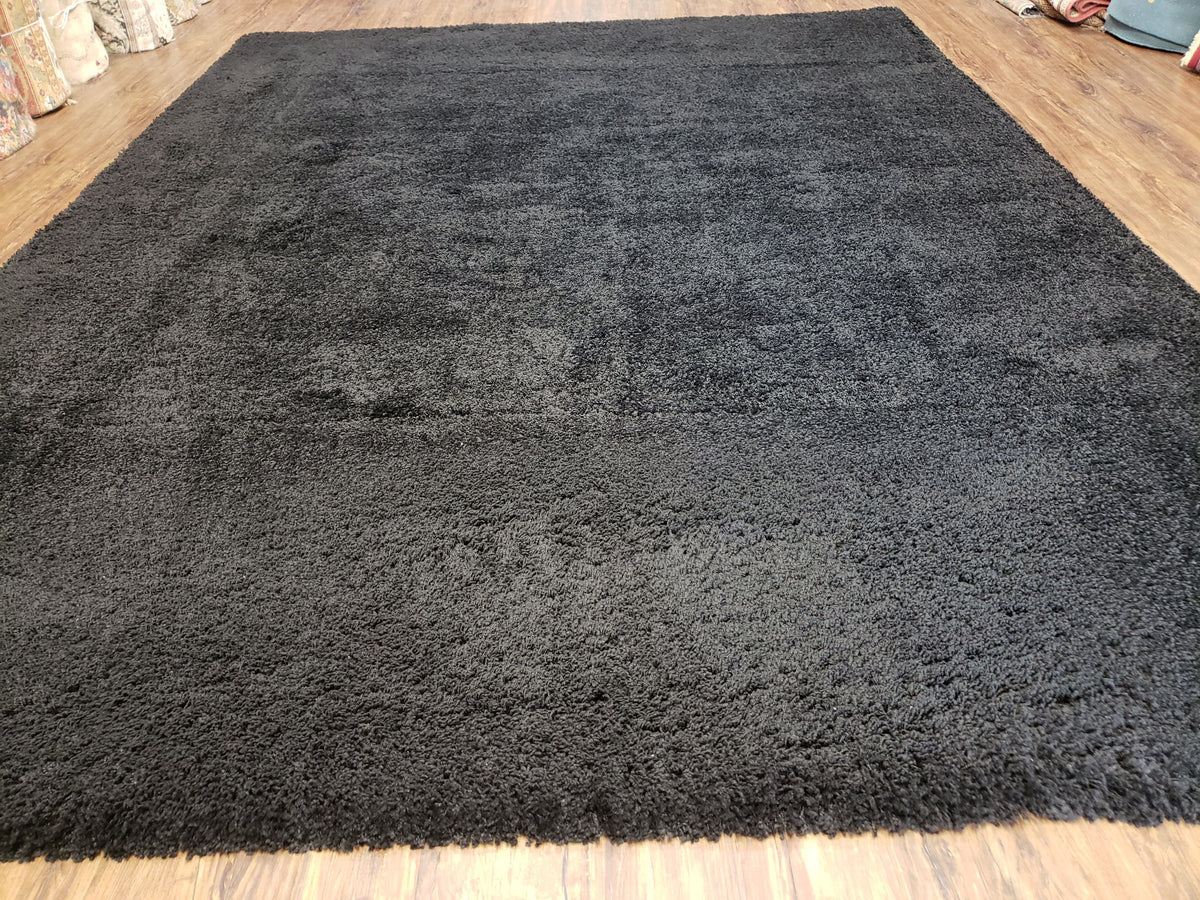 Black Shag Rug 8x10, Savafieh Milan Fluffy Black Carpet, Room Sized Shag Rug, Modern Contemporary Rug, Soft Living Room Rug, Bedroom Rug - Jewel Rugs, view 4