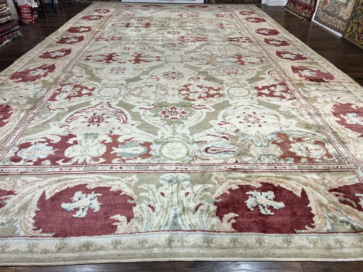 Large Egyptian Oushak Rug 12x21, Wool Handmade Vintage Carpet, Allover Pattern, Oversized 12 x 21 ft Traditional Rug - Jewel Rugs, view 4