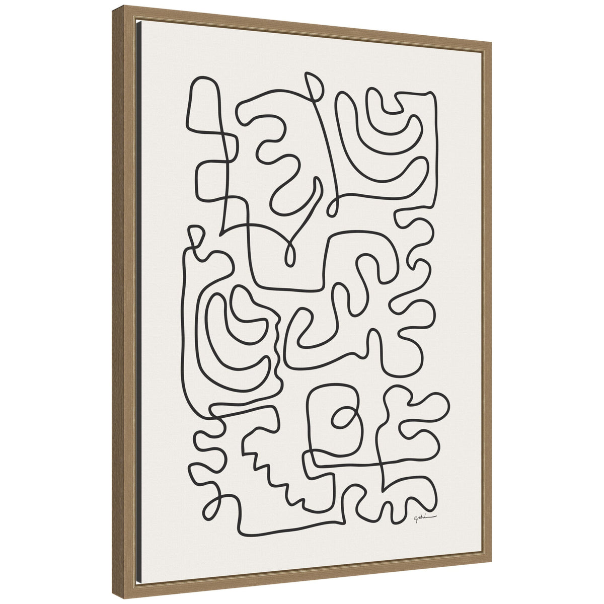 Connected Lines by Gabrielly Guedes Framed Canvas Wall Art Print