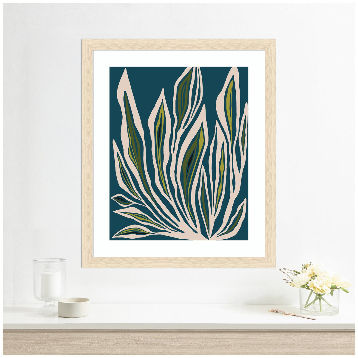 Framed Art Blue Flora 2 by Alicia Bock